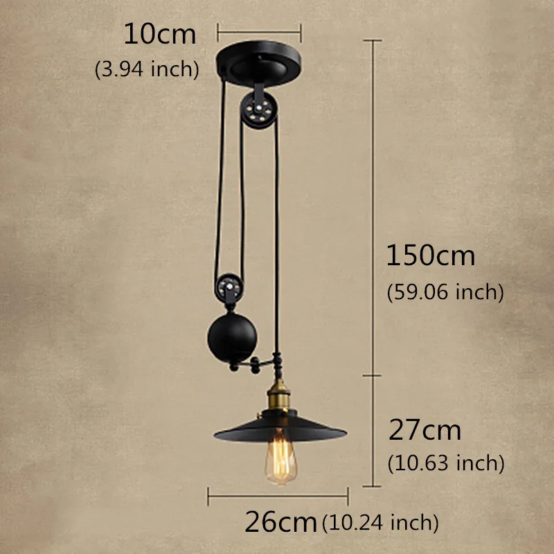 Потолочные светильники винтажная люстра железный ролик бар лампа для украшения