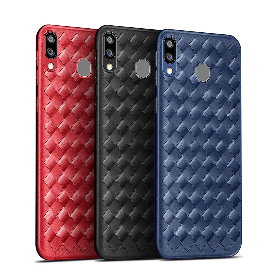 Роскошный ткачество чехол для samsung Galaxy M20 силиконовый мягкий ТПУ задняя