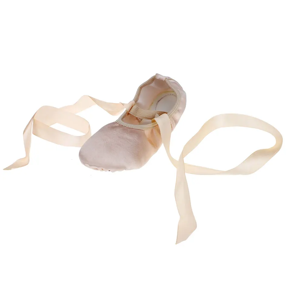 MSMAX B121 Dance Shoes Girls Ballet Latin Children Flat Sneakers Practice Dancing Silk Riband |