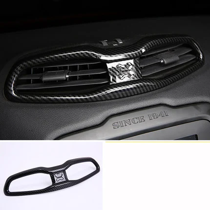 center vent cover Для Jeep Renegade внутренняя карбоновая лампа для чтения рулевого колеса, ручка переключения передач, хромированная накладка, аксессуары для стайлинга автомобилей - Название цвета: center vent cover