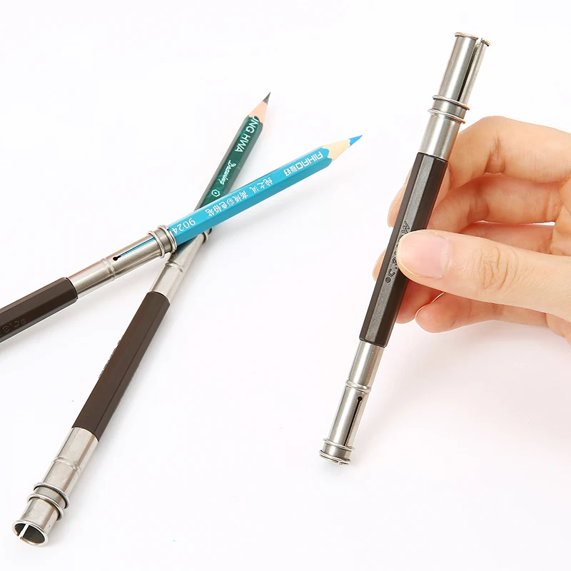 

New Adjustable Dual Head Pencil Extender Holder Sketch Art Write Tool School Office Supplies 1PCS