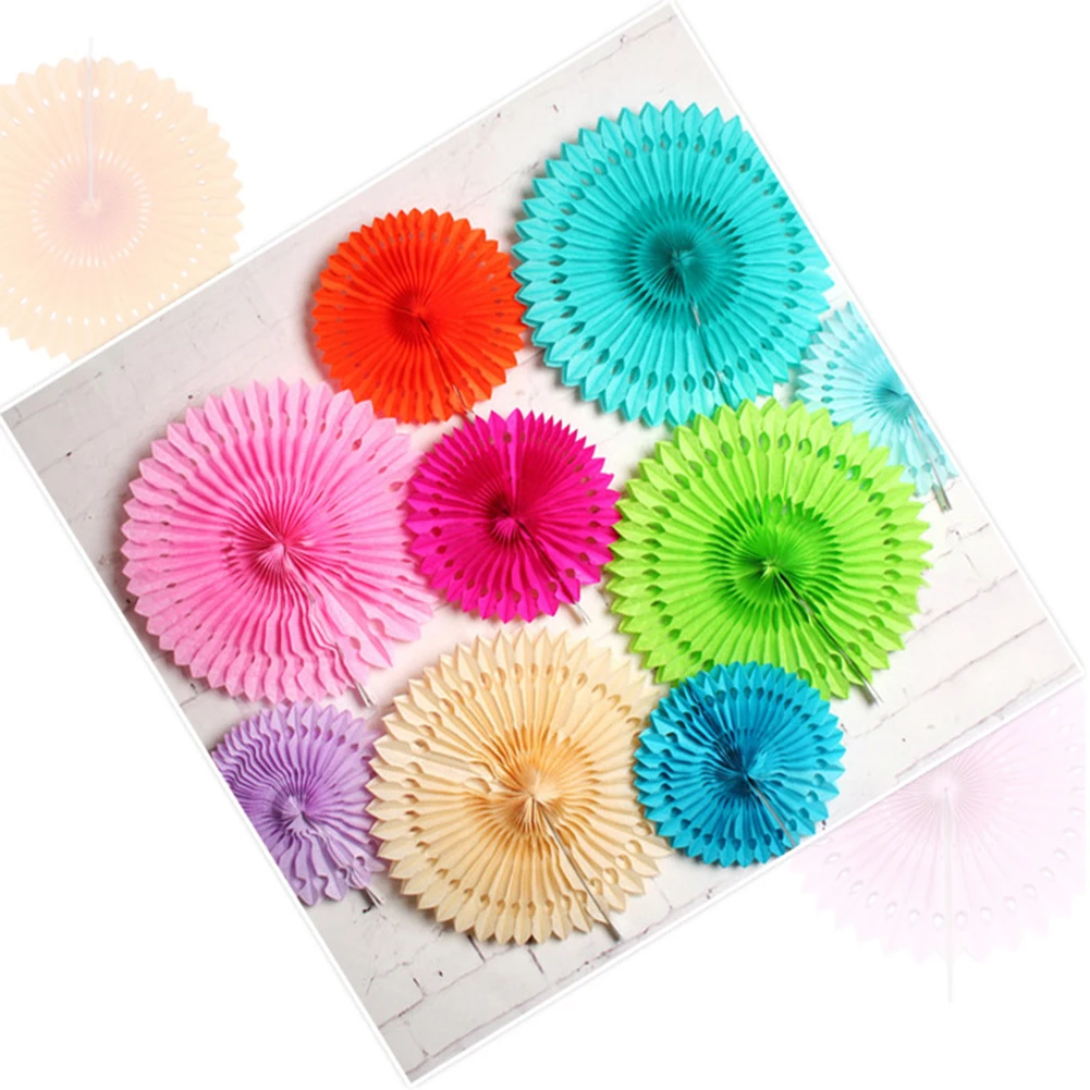 Tissue Paper Cut-out Fans Pinwheels Hanging Flower Wedding Decor Crafts for For Party Decorations new hot | Дом и сад