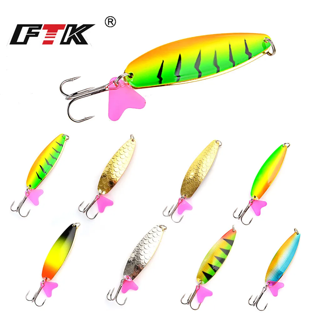 ФТК 1 шт Металл Рыбалка Spinner 25g/30 г/35 г Щука приманку жесткие приманки ложка с