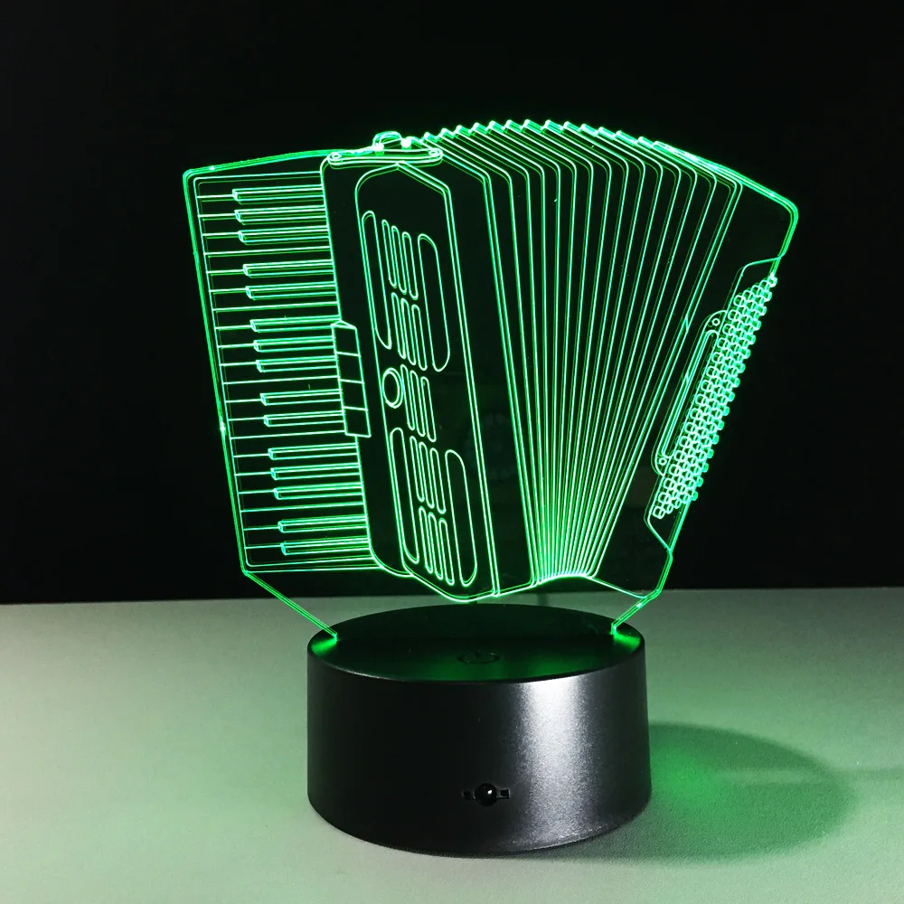 СВЕТОДИОДНЫЙ 3d светильник музыкальный инструмент аккордеон USB светодиодный ная