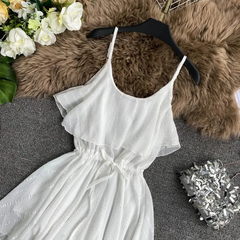 2019 Новая мода черный костюм для подвижных игр летнее платье со сборками на талии