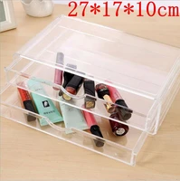 new anti scratch clear acrylic cosmetic jewelry makeup organizer box case 2 storage drawer cases holder make up storager boxes