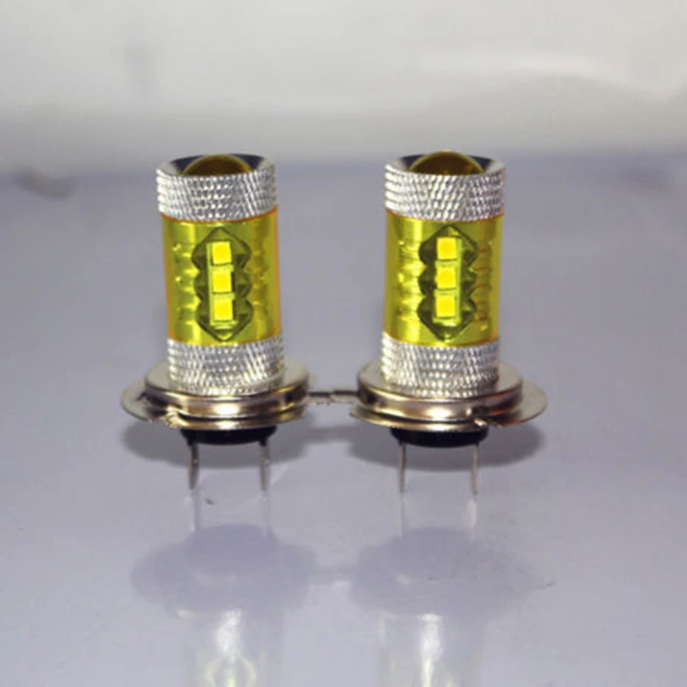 2pcs H7 80W 1400LM High Power 4300K 360 Degrees Yellow 2323 LED Car Fog Driving Lights Universal | Автомобили и мотоциклы