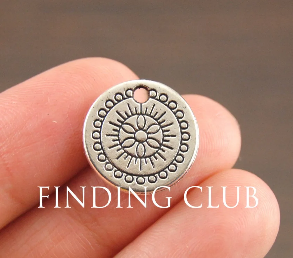 30 шт. серебристые круглые подвески для браслета и ожерелья A1065|charm diy|metal jewelry findingsdiy