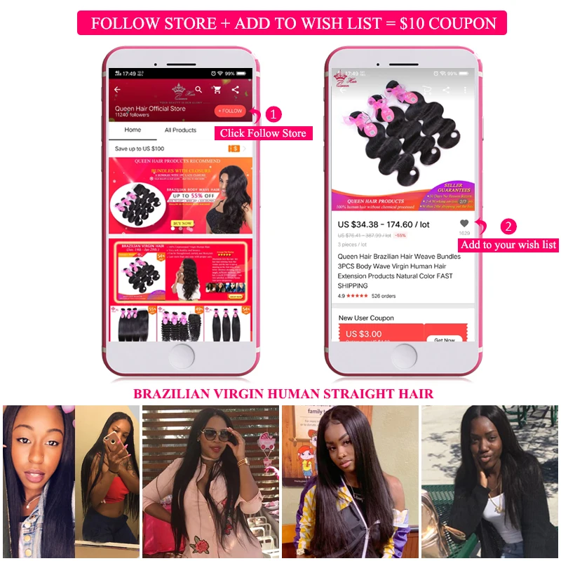 Straight Hair Bundles 100% Virgin Human Hair Extensions Weave 32 34 Inch Brazilian Hair Natural Color Queen Hair Official Store