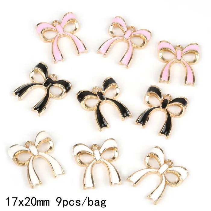 17x20mm 9pcs 26 стилей, Красочные Подвески из сплава, Морская звезда, раковина, раковина, сердце, треугольная Корона, бант, эмалированные подвески, сделай сам, ремесло, браслет, ожерелье, ювелирное изделие - Окраска металла: 17x20mm 9pcs