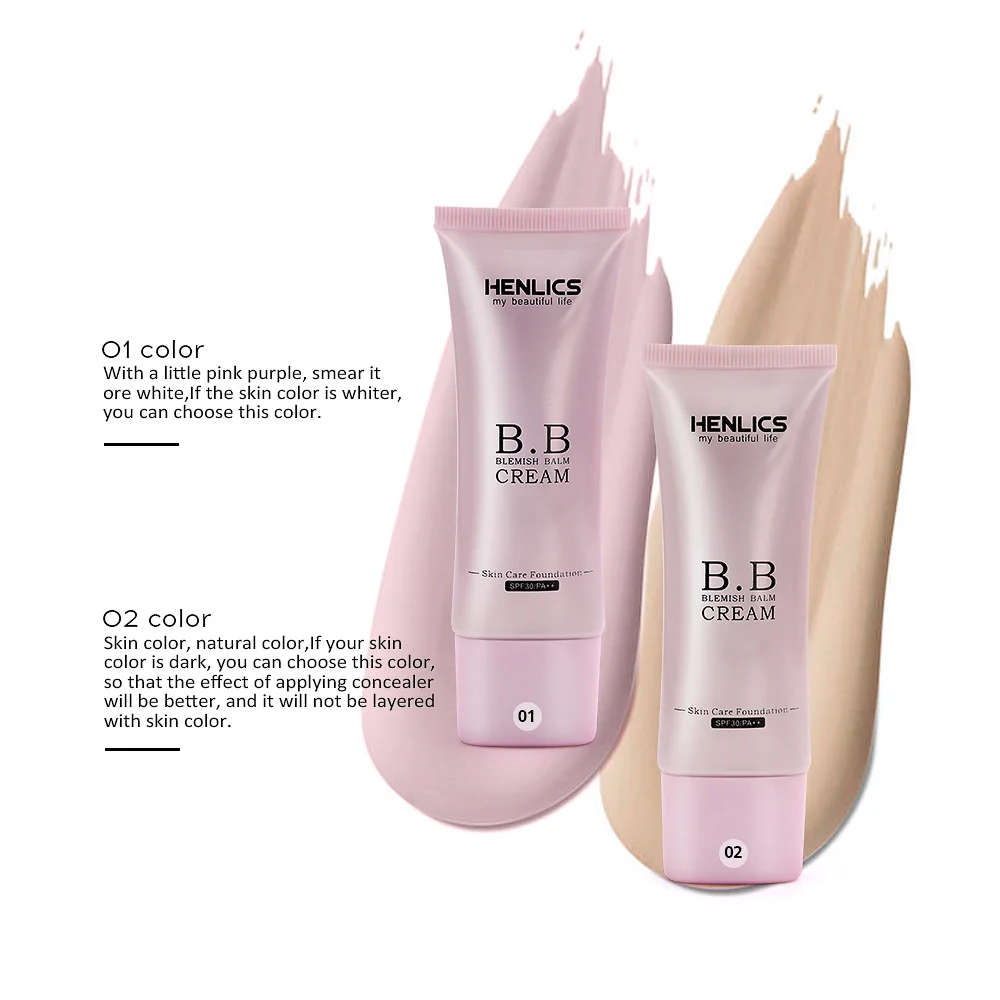 HENLICS 2pcs/set Make Up Set Face Primer+BB Cream Foundation oil control water proof | Красота и здоровье