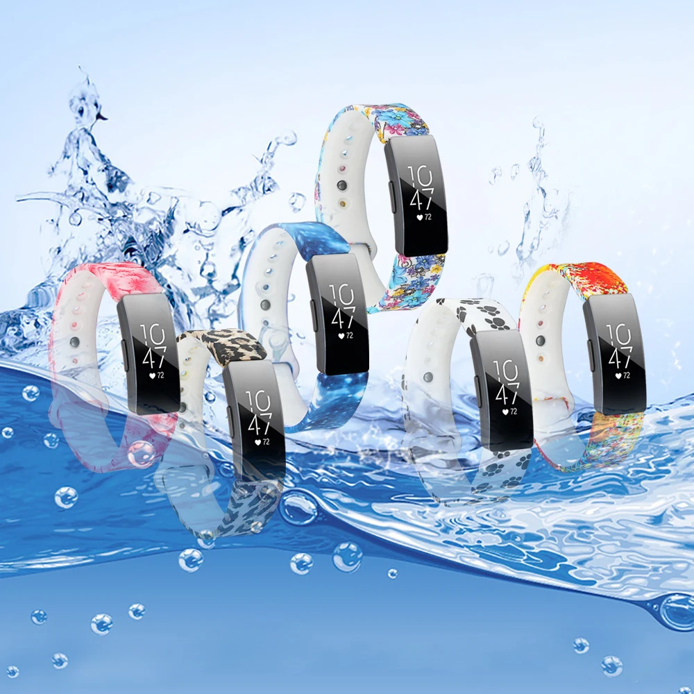 Силиконовый ремешок для Fitbit Inspire HR Flora, цветной смарт-ремешок для Fitbit Inspire/Inspire HR, аксессуары, маленький Ларг