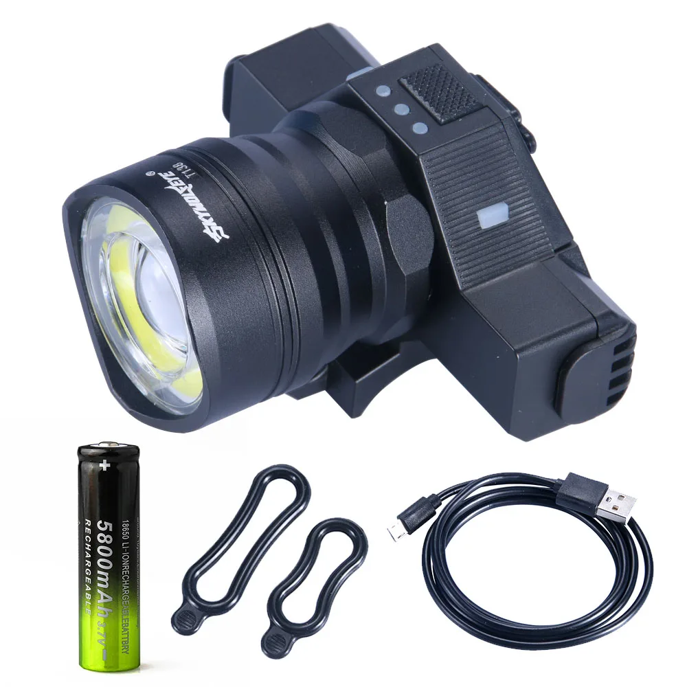 headlamp battery Водонепроницаемый 3500LM COB+ T6 светодиодный USB Перезаряжаемый наружный T6 велосипедный светильник передняя фара для велосипеда фонарь головной светильник+ 18650+ USB линия - Испускаемый цвет: headlamp battery