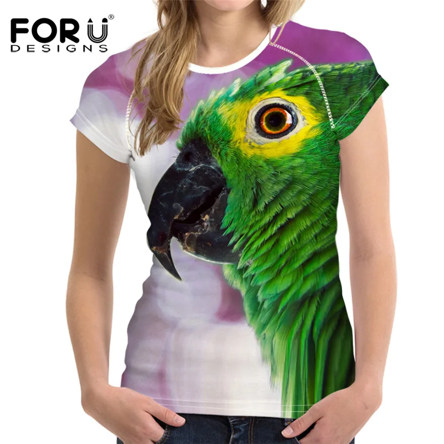 CA4662BV FORUDESIGNS/женские футболки Crazy Horse, женская футболка с 3D животным, удобные женские повседневные футболки с коротким рукавом, ropa mujer размера плюс - Цвет: CA4662BV