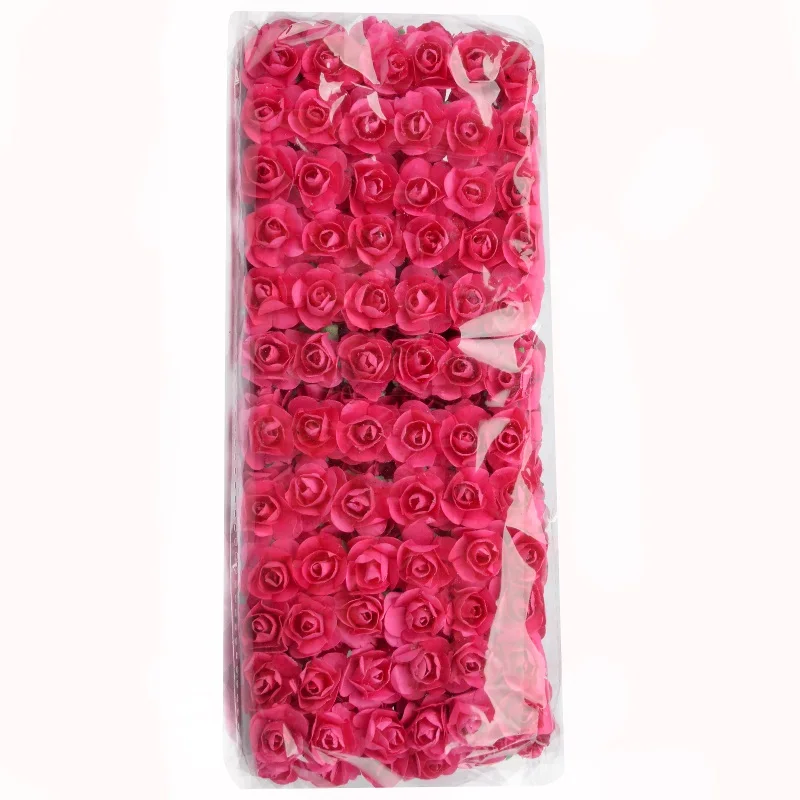 rose 12/72/144 шт. поддельные Мини Искусственные бумажные розы Букет цветов для Свадебные украшения Рукоделие "сделай сам" Скрапбукинг венок Ремесло - Цвет: rose