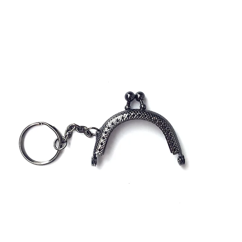 Gunmetal Мини-кошелек с застежкой Kiss, сумка для монет, металлическая рамка, пряжка, сделай сам, сумочка, клатч, ручка с кольцом для ключей, 5 см, 5 цветов, 10 шт - Цвет: Gunmetal