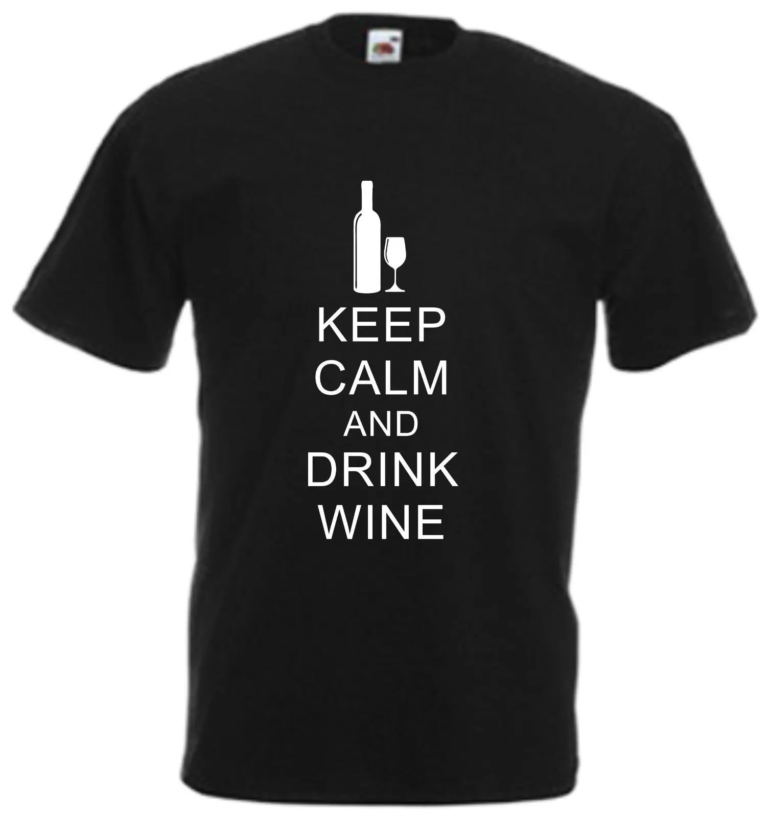 Футболка с короткими рукавами и надписью Keep Calm And Drink Wine забавная комедийная
