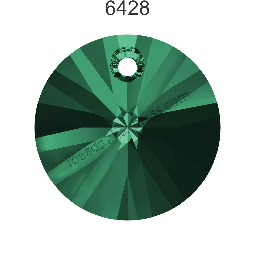 Emerald 205 6 шт.) оригинальные кристаллы Swarovski 6428 XILION круглая подвеска Сделано в австрийском стиле Свободные Стразы DIY Изготовление ювелирных изделий - Цвет: Emerald 205