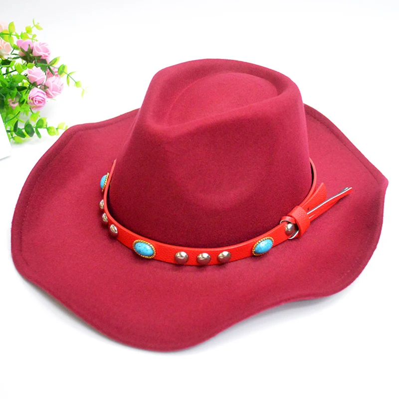 Осенне зимние шерстяные шляпы унисекс с пряжкой для ремня|cowboy hat|cowboy hat westerncowboy