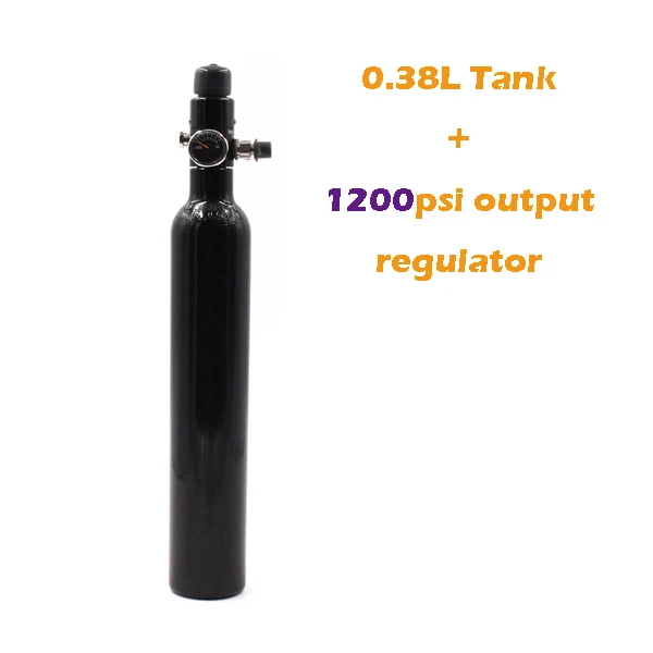 QUPB PCP пейнтбольное оборудование 0.38L газовый бак сжатый воздух высокого давления цилиндр 3000PSI w/регулятор 5/8-18UNF резьба TKU038 - Цвет: tank 1200psi output