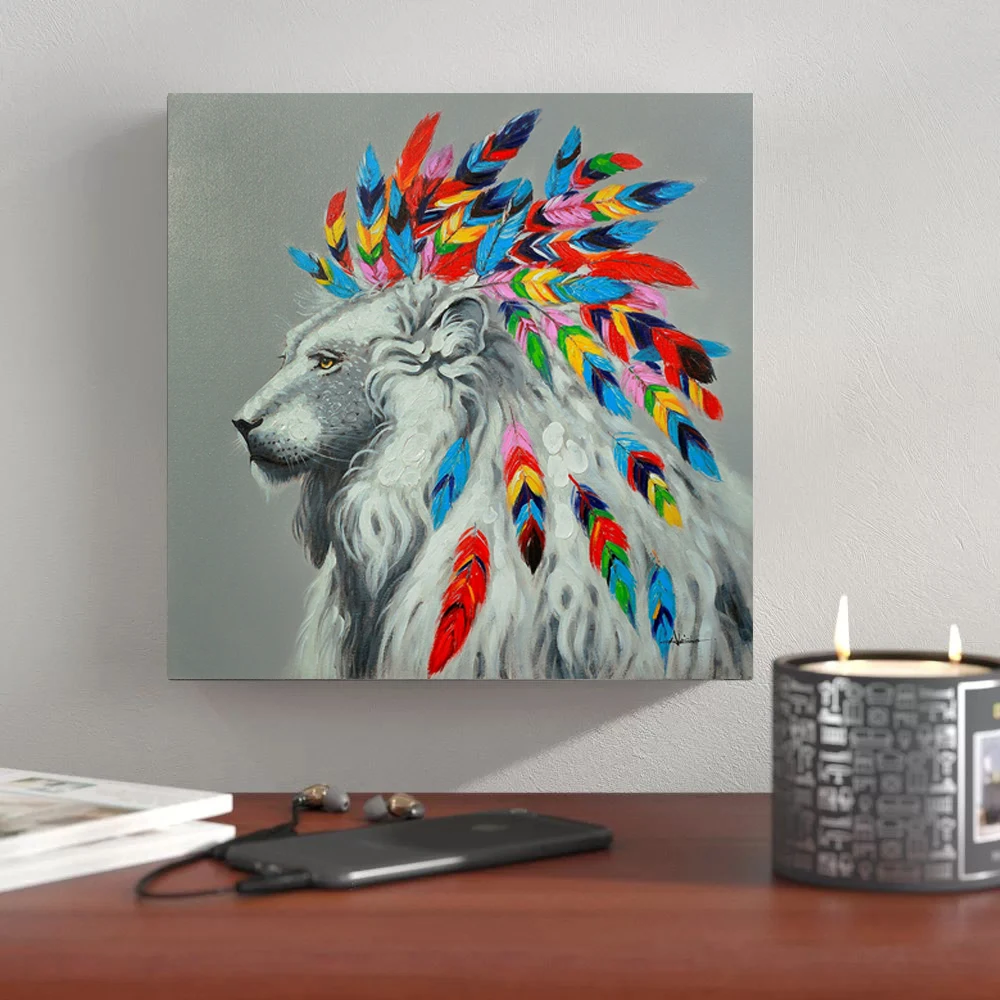 

Fashion Colors Lion II Pop Art Oil Painting Wall Art Picture Paiting Canvas Paints Home Decor HD Print Painting Modern Wall Art