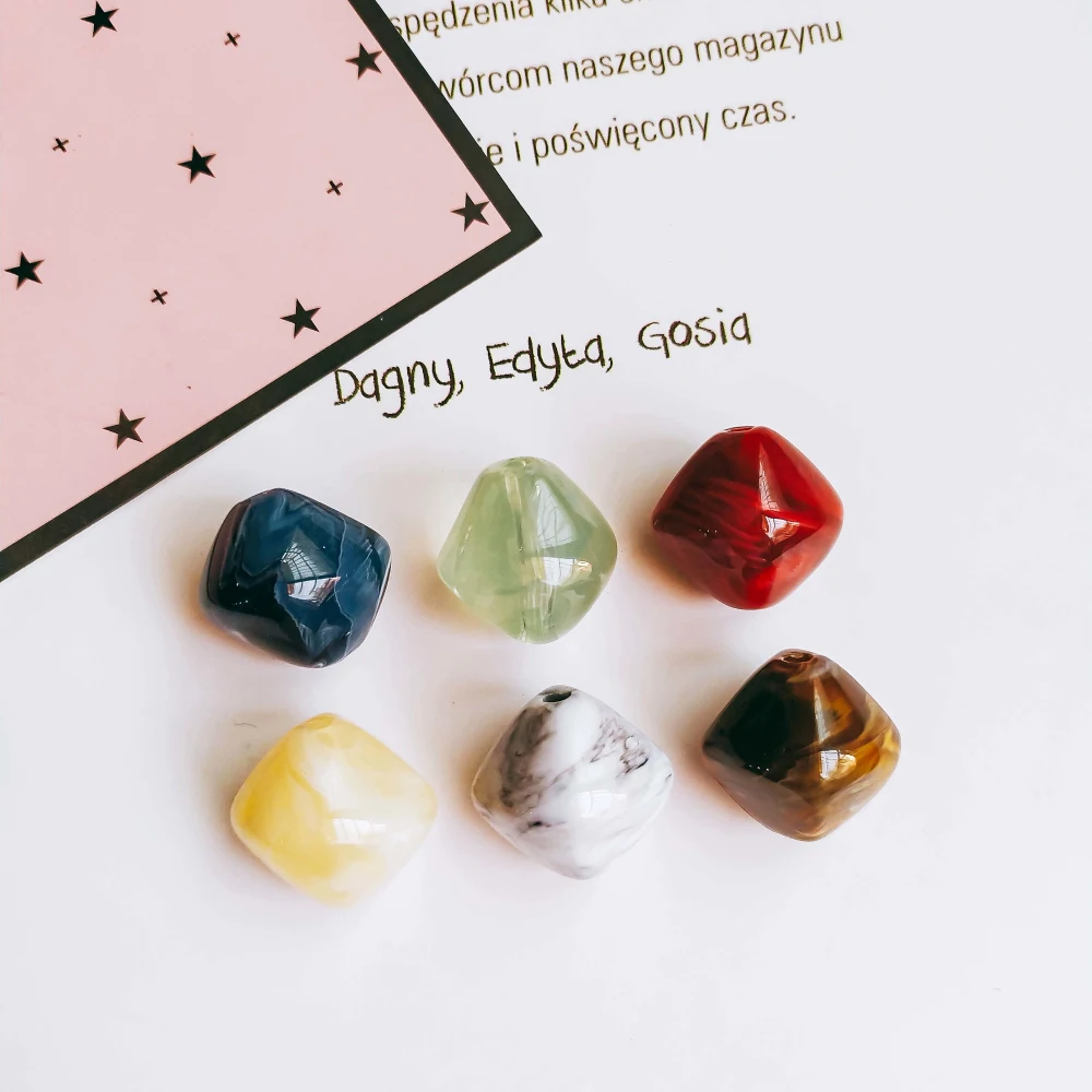 

Acrylic Resin Plastic Multicolors Beads Eardrop Earrings Pendant Accessories Supplies for Jewelry Diy Handmade Material 8pcs