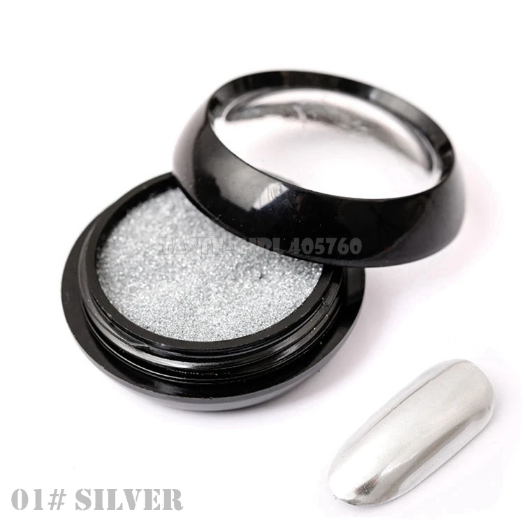 MJ01 Silver 1 баночка ультра-тонкий блестящий металл с гальванопокрытием Титан пыль Золото Серебро Волшебная зеркальная пудра для ногтей художественная Наклейка Маникюр DIY легко наносить - Цвет: MJ01 Silver