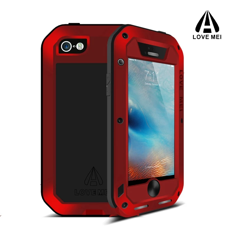 Чехол Love mei из алюминия и металла для iphone SE защитный противоударный чехол +