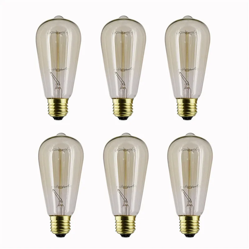 Mooie 220 v E27 Gloeilamp 40 W Edison ST64 лампа накаливания лампада для домашнего декора 6