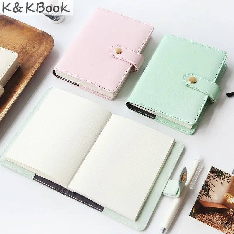 K & Kbook KK99 Kawaii кожа Тетрадь A6 Макарон дневник сетки Бумага личный дня школы
