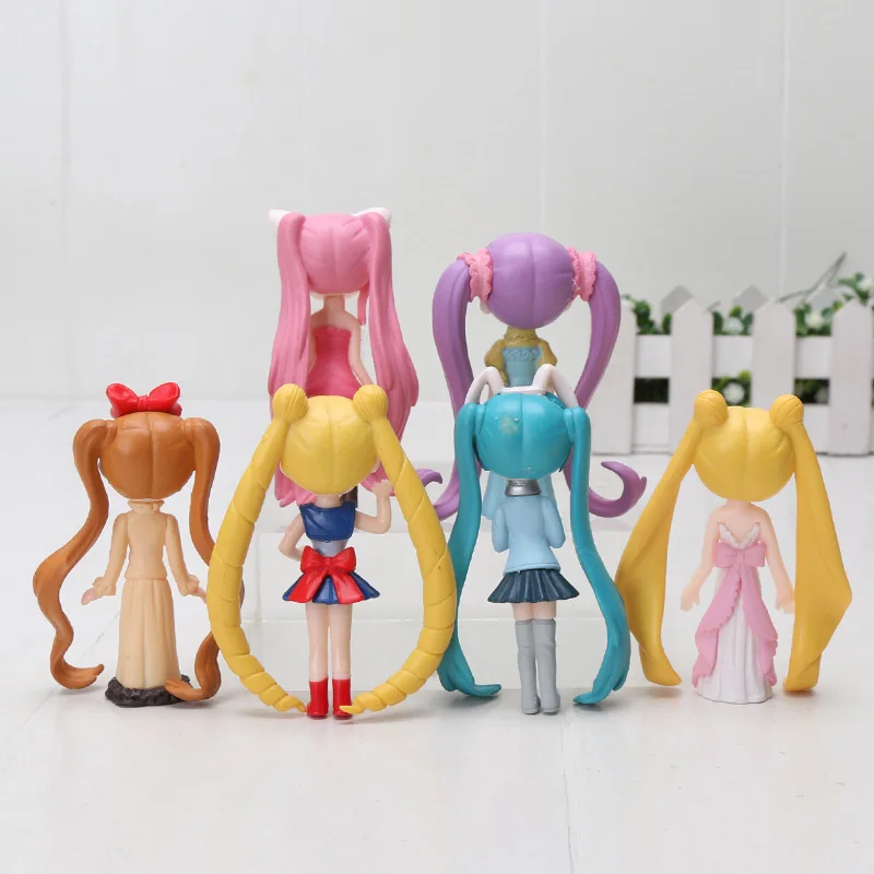 6 шт./компл. японский аниме Сейлор Мун торт Топпер Hatsune Miku Tsukino Усаги Марс Юпитер фигурка торт украшение