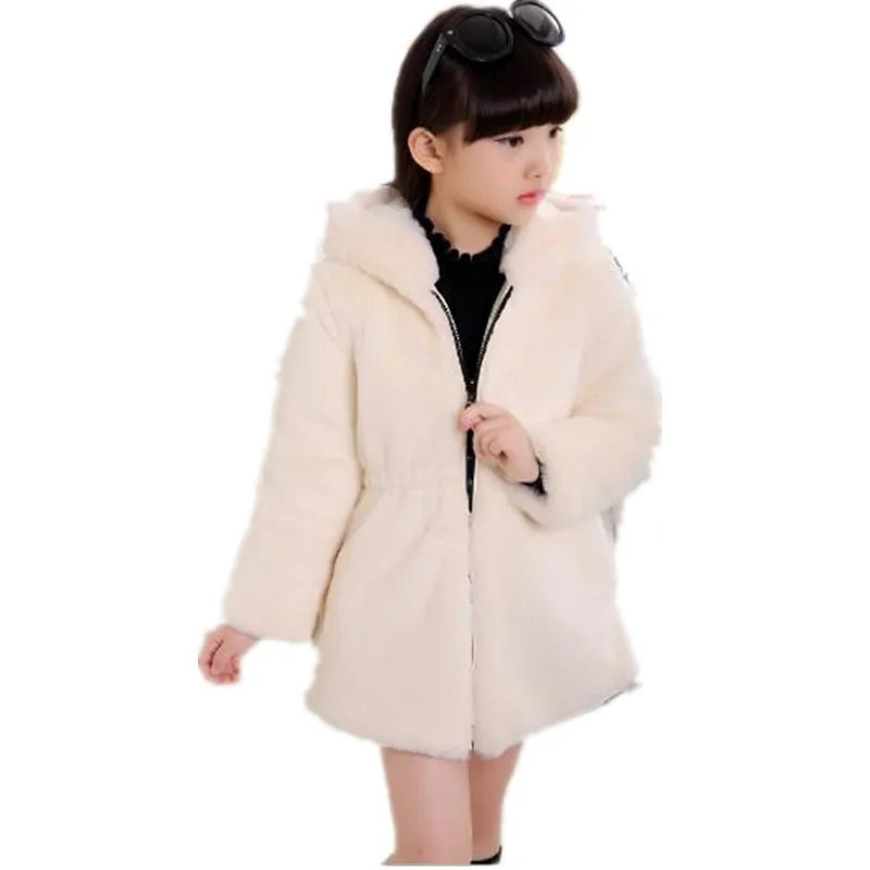 Платье для маленьких девочек 2019 осень-зима куртки теплое пальто с искусственным