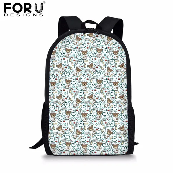 FORUDESIGNS/3 шт./компл. рюкзак, модные школьные сумки для медсестры, для девочек-подростков, рюкзак, Холщовый, для кормящих детей, школьные сумки, рюкзак для студентов - Цвет: H4668