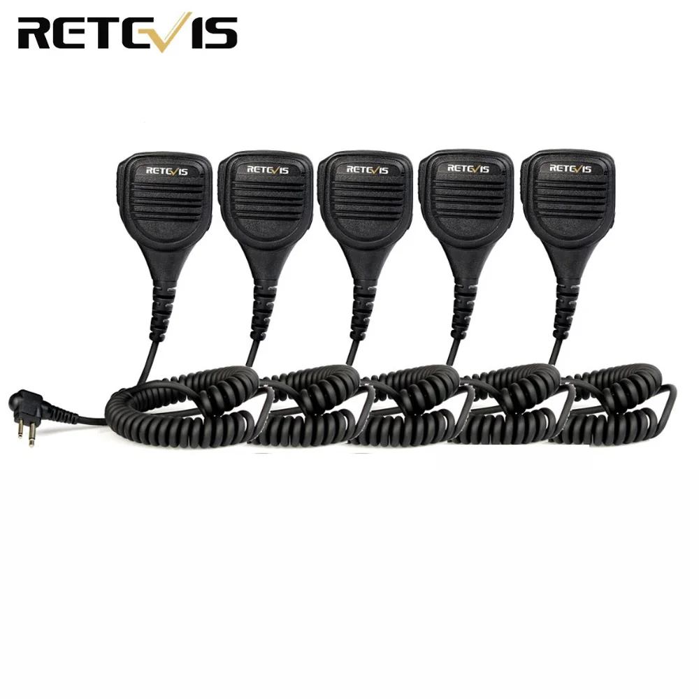 5 шт. Retevis 2 контактный Динамик микрофон для Motorola GP68/GP88/CP88/GP300/GP2000/CT150 рация
