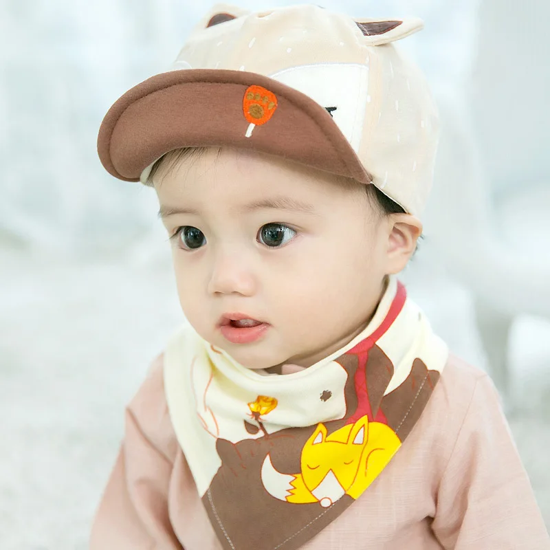 Newborn Baby Baseball Caps Boys Hats Bib Children infant gorras head beanies bebes kids Cap with bibs Headwear bonnet enfant | Детская