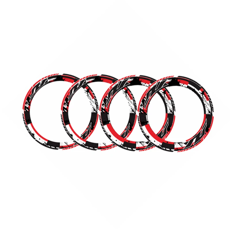 a set of 4pcs Thick Edge Outer Rim reflective Sticker Stripe Wheel Decals Fit for YAMAHA YZF yzf all | Автомобили и мотоциклы