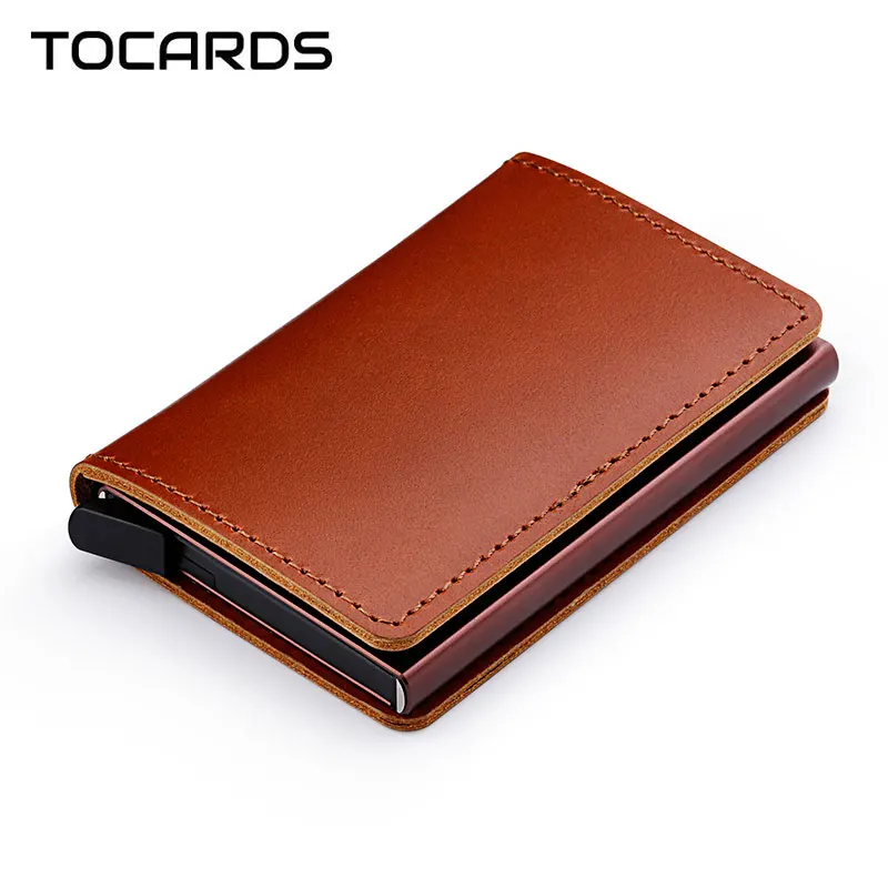 Держатель для кредитных карт из 100% натуральной кожи с RFID блокировкой мужской