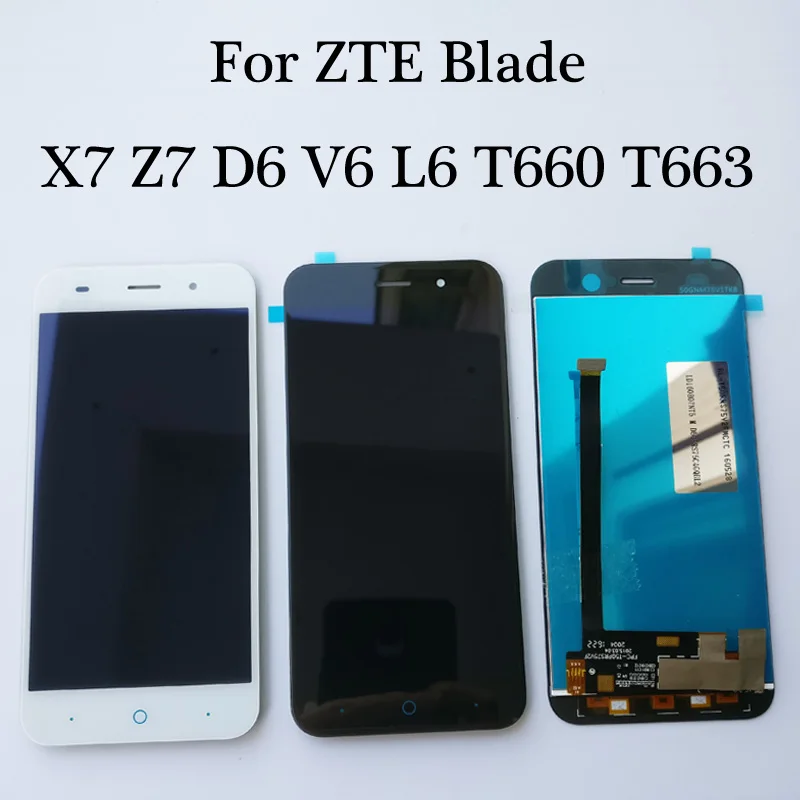 100% тесты высокое качество Цвет черный/белый 5 0 дюйма для ZTE Blade X7 Z7 D6 V6 L6 T660 T663