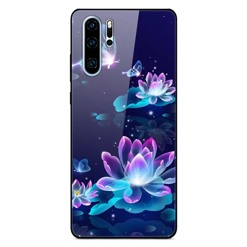 3 Чехол для huawei P30 Pro, Жесткий Чехол из закаленного стекла, силиконовая мягкая рамка, разноцветный чехол для телефона huawei P30Pro P 30 P30, чехол - Цвет: 3