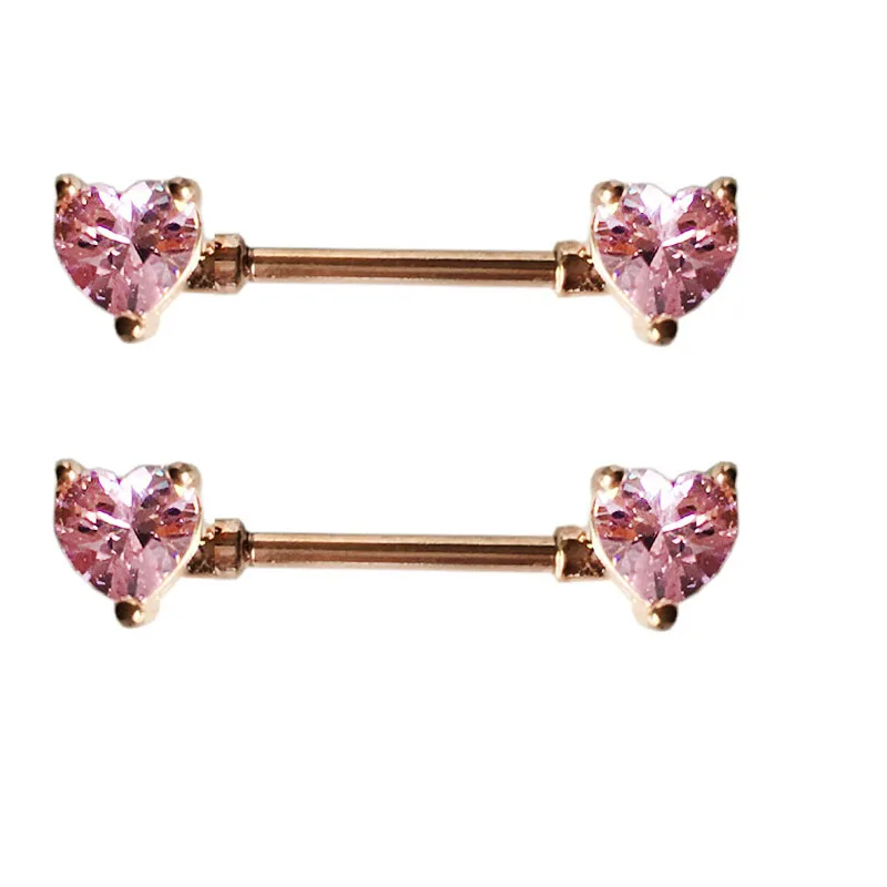 Rose gold Pink 1 1 пара новых прозрачных циркониевых колец для пирсинга, пирсинга для пирсинга, пирсинга для женщин - Окраска металла: Rose gold Pink 1
