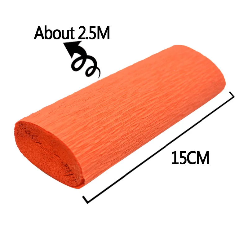 250cm*10/15/25/50 cm Crinkled Crepe Paper Gifts Flower Wrapping Wedding Festive Party Decoration DIY Fold Scrapbooking Crafts