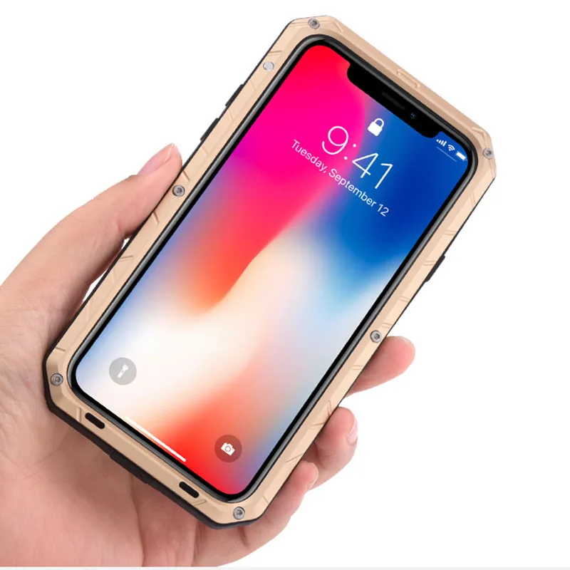 Чехол для Iphone X тонкий энергетический армированный противоударный алюминиевый
