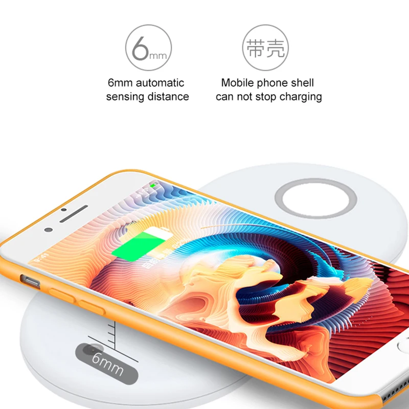! Быстрое беспроводное зарядное устройство ACCEZZ 10 Вт 7 5 QI 3 в 1 для iphone 8 Plus X AirPods Samsung