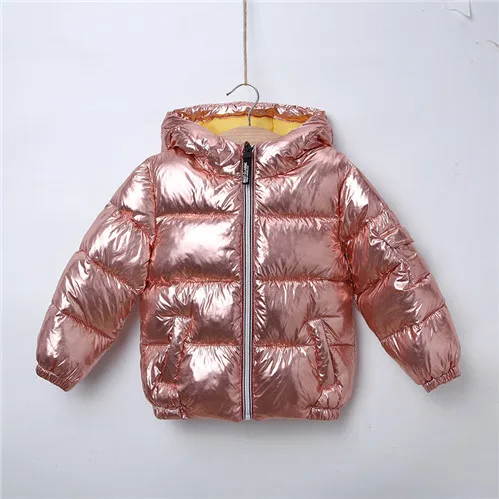 Children Winter Jacket Toddler Down Cotton Coat Waterproof Snowsuit Kids Warm Hooded Outerwear For Baby Boys Girls 2-8 Y Parkas - Цвет: Rose Gold