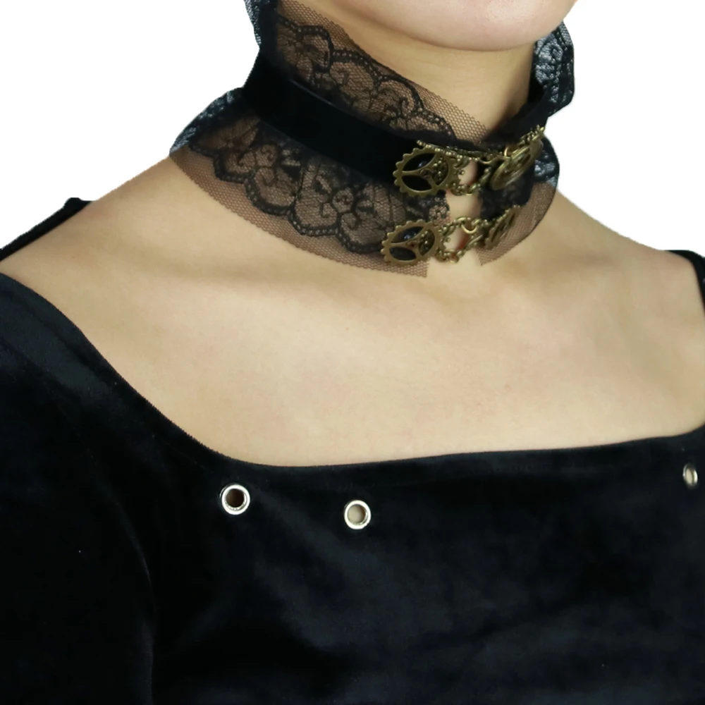 2019 модное винтажное ожерелье кружевное шестеренка парового двигателя часы серия