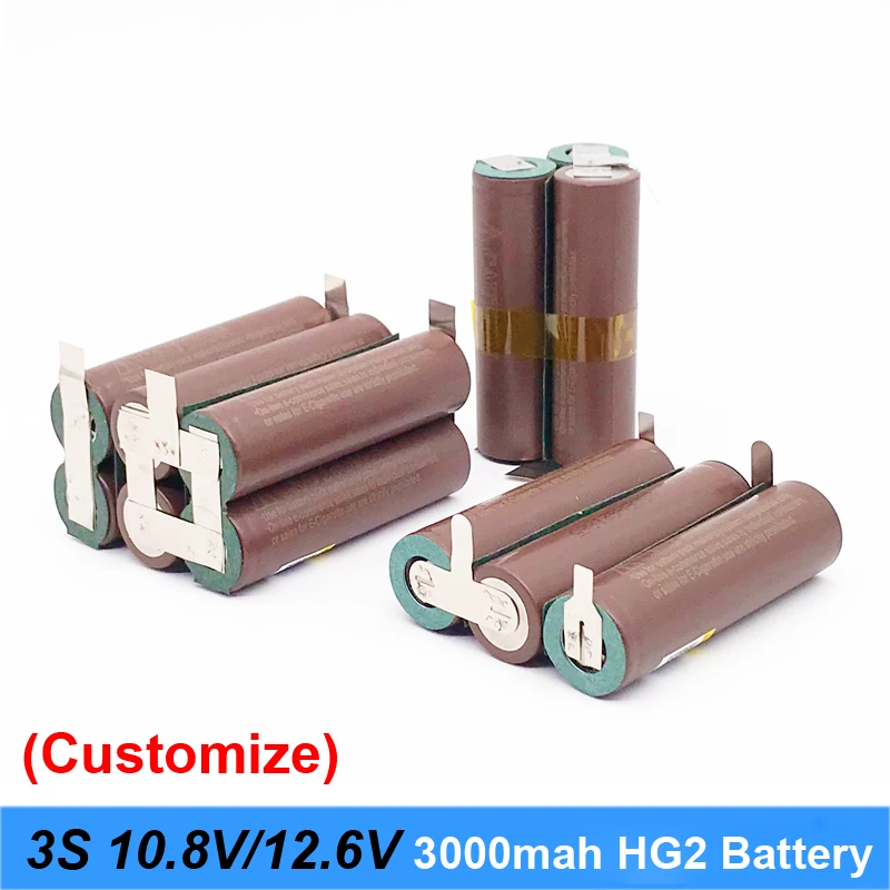 Аккумулятор 18650 hg2 3000 мАч 20 ампер для 10 8 В 12 6 шуруповерт аккумуляторная сварки