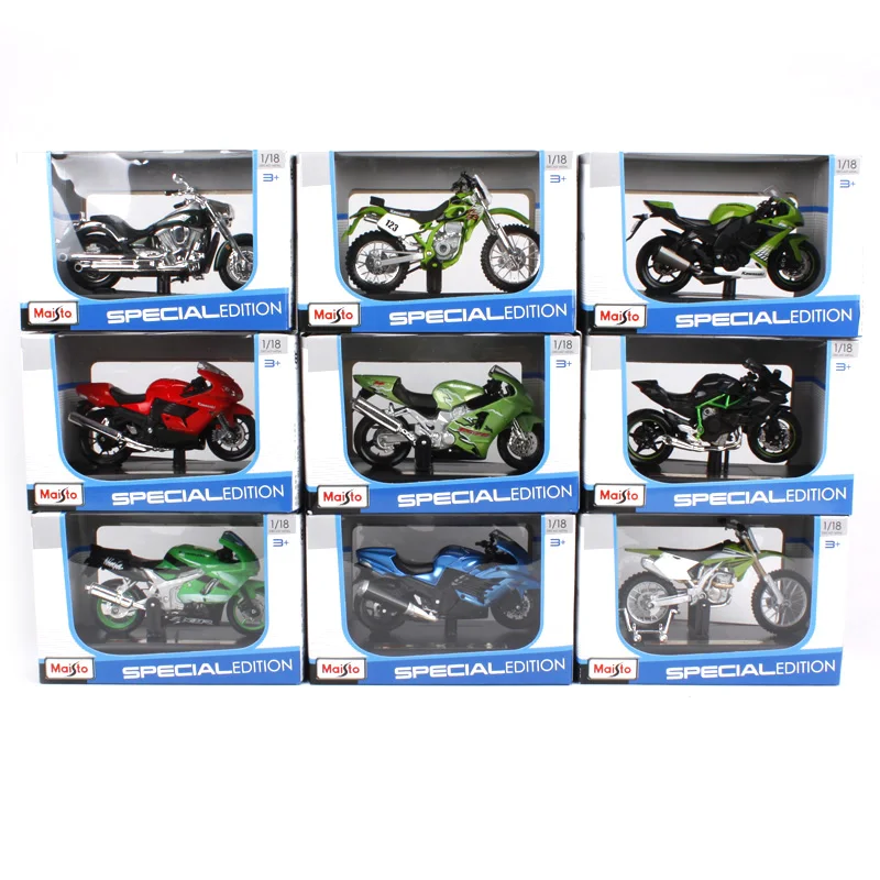 Maisto 1:18 green гоночный велосипед литье под давлением для Кавасаки KLX 250SR имитирующий