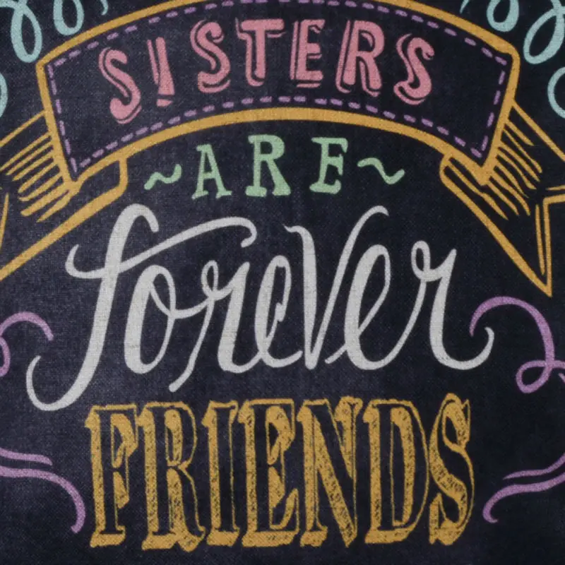 LINKWELL 45x45 см доска Меловые слова сестры надпись are Forever Friends розовые буквы льняная