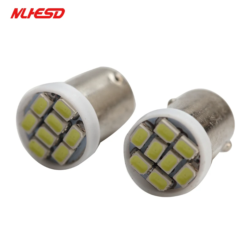 100 pcsTruck светодио дный 12 В BA9S 8 SMD 1206 3020 H6W T4W 8 светодио дный 8smd Клин светодио дный свет лампы белый красные, синие желтый и зеленый цвета Ice blue 12 В