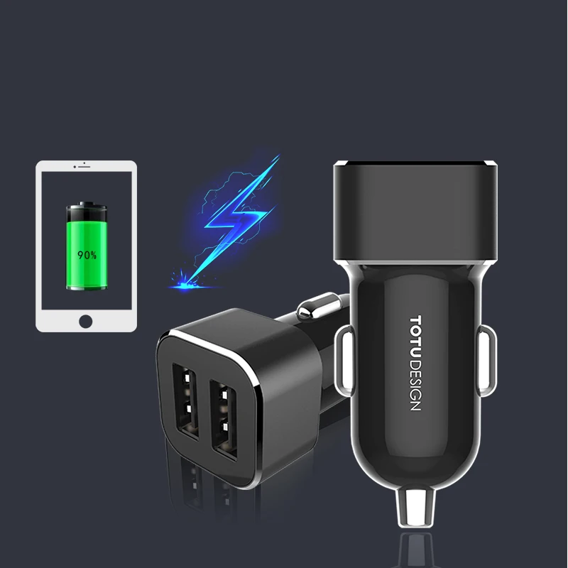 TOTU Автомобильная usb-зарядка для мобильного телефона с светодиодный экраном Smart Auto